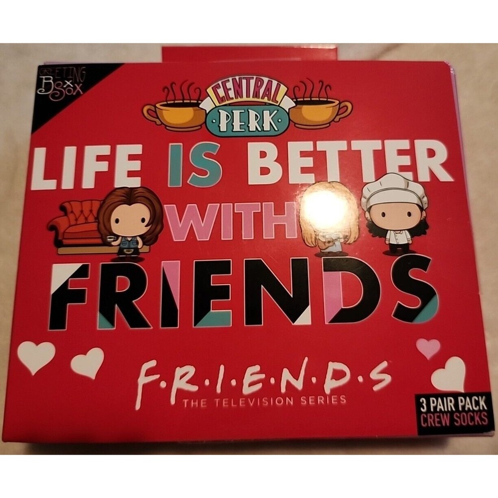 Friends TV Show Central Perk Socks 3 Pair Pack Crew Socks Women's 4-10‎